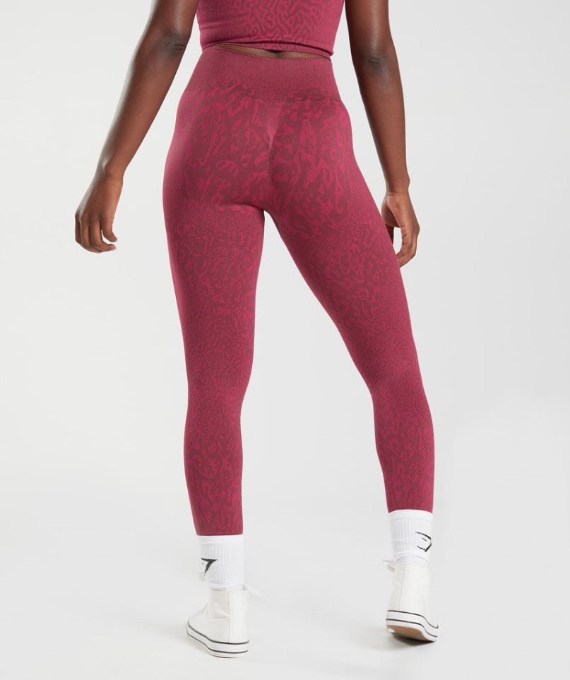 Women's Gymshark Adapt Animal Seamless Leggings Red | NZ 1IRDPT